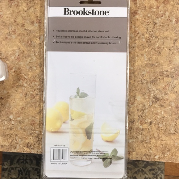 Brookstone Set of 6 Reusable Straws NWT - Picture 2 of 5